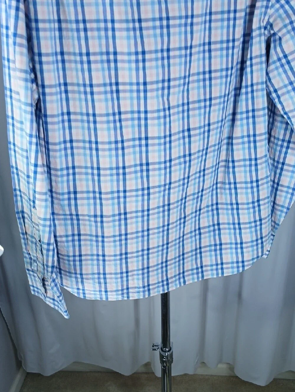 J. Crew NEW Men’s Light Blue,  pink and White Plaid cotton Dress Shirt